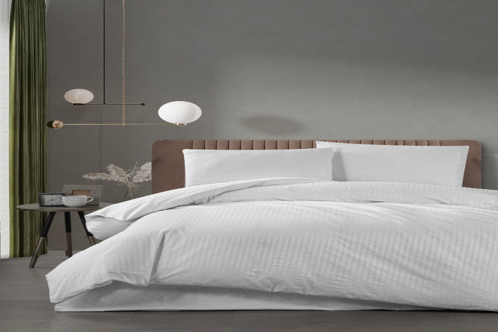 Lenjerie Hoteliera Damasc 1 Persoana Alb