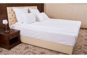 Lenjerie Damasc Micro Satinat Alb 2 Persoane