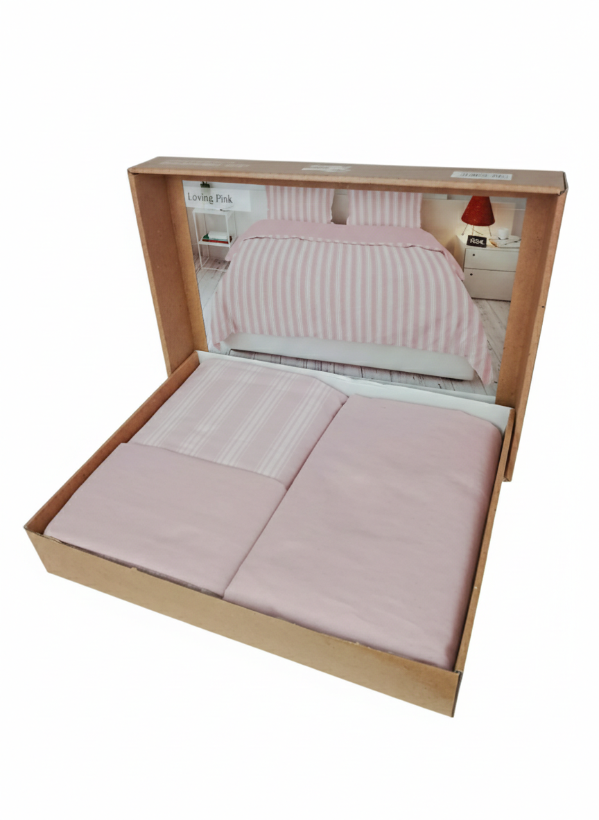 Lenjerie de Pat 2 Pers. Natural Soft 4 Pcs