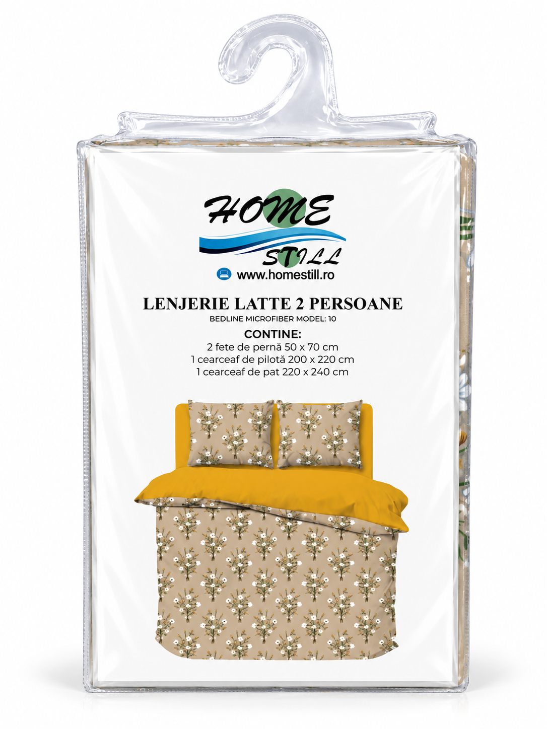 Lenjerie De Pat Latte 2 Pers, Microfibra, 220x240