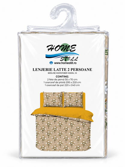 Lenjerie De Pat Latte 2 Pers, Microfibra, 220x240