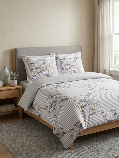 Homeberry Lenjerie De Pat 2 Pers, 100% Bumbac, 220x240