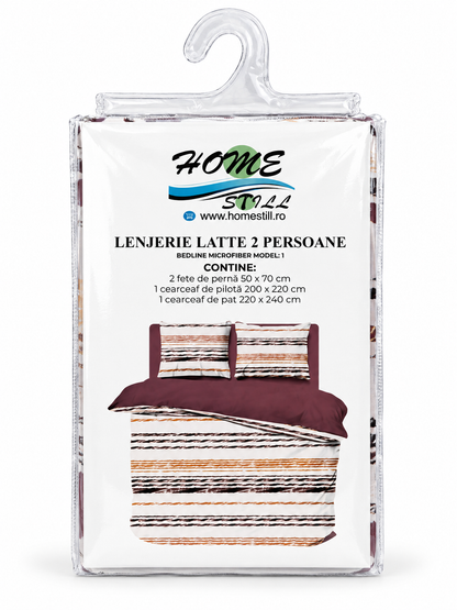 Lenjerie De Pat Latte 2 Pers, Microfibra, 220x240