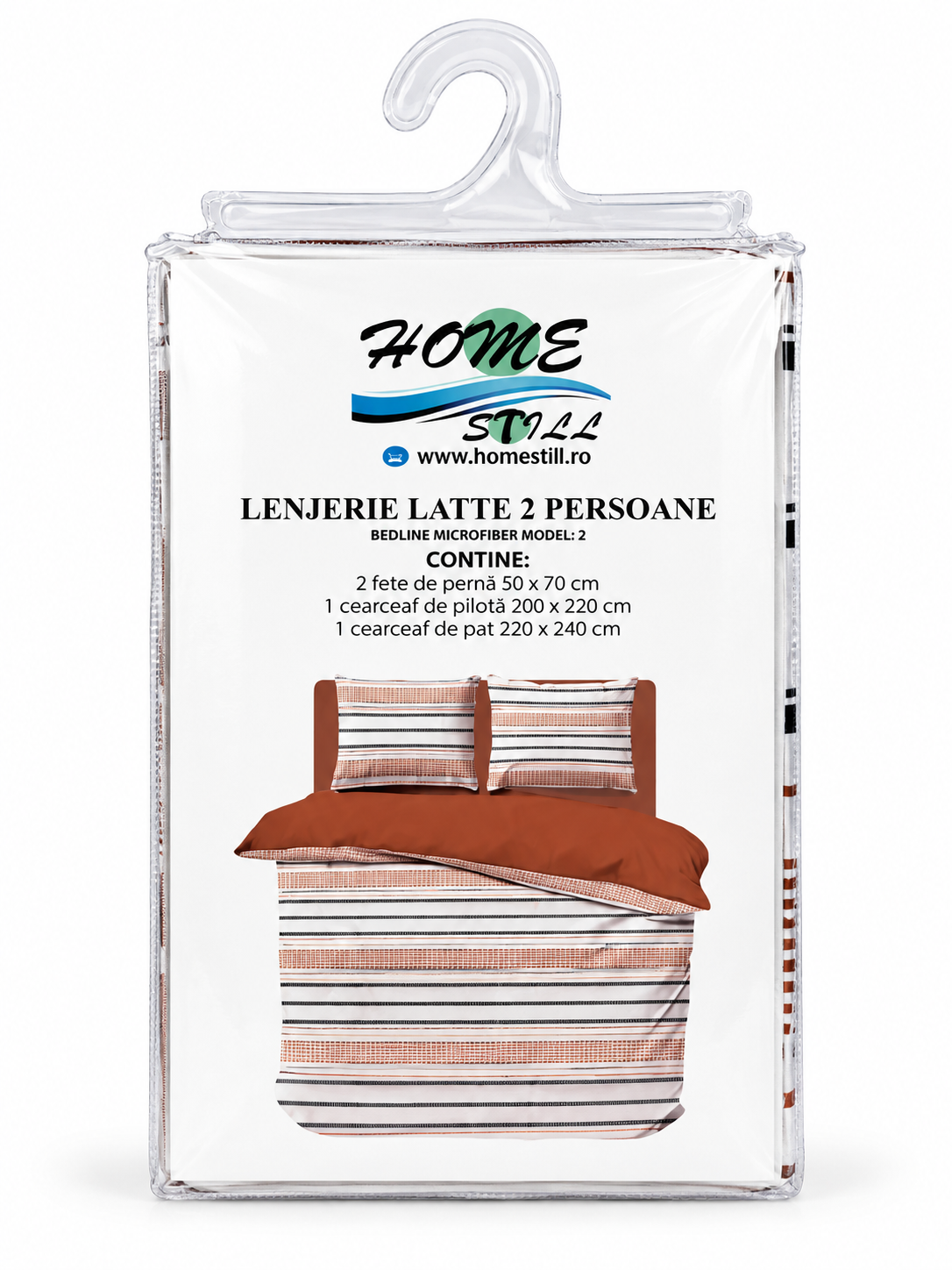 Lenjerie De Pat Latte 2 Pers, Microfibra, 220x240