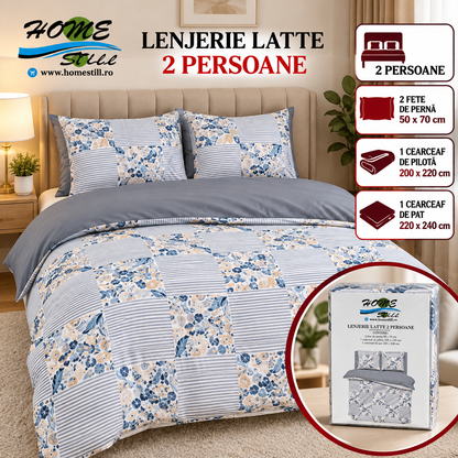 Lenjerie De Pat Latte 2 Pers, Microfibra, 220x240