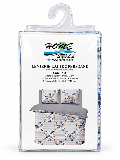 Lenjerie De Pat Latte 2 Pers, Microfibra, 220x240