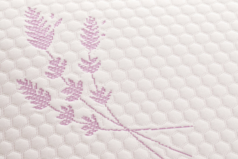 Perna Brius Memory Tricot Lavander, Tricot 100%, infuzie cu ulei de lavanda, Umplutura perna, Burete memory foam, 40x70, imagine produs
