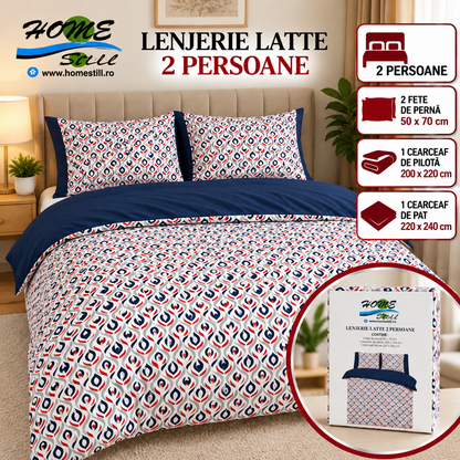 Lenjerie De Pat Latte 2 Pers, Microfibra, 220x240