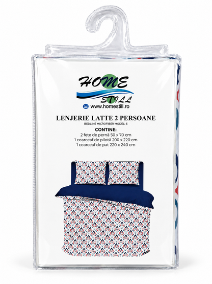 Lenjerie De Pat Latte 2 Pers, Microfibra, 220x240