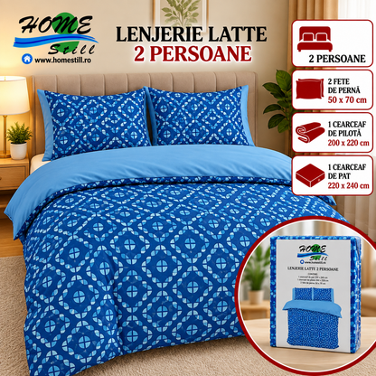 Lenjerie De Pat Latte 2 Pers, Microfibra, 220x240