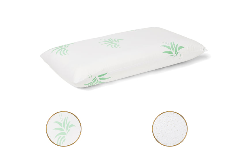 Set Brius 2 Perne Memory Aloe Vera, Microfibra super soft, Umplutura perna, Burete memory foam, Micro 40x70, 40x70, imagine produs
