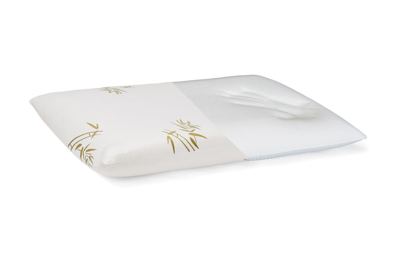 Set Brius 2 Perne Memory Bamboo, Microfibra super soft, Umplutura perna, Burete memory foam, Micro, 40x70, imagine produs