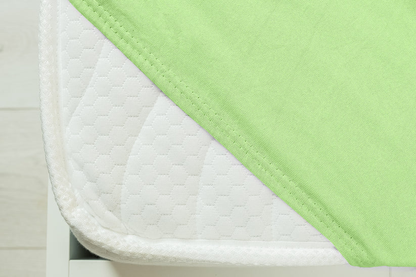 Cearceaf Brius cu elastic Jersey, 50% poliester , 50% bumbac, Material moale si prietenos cu pielea, Verde, imagine produs