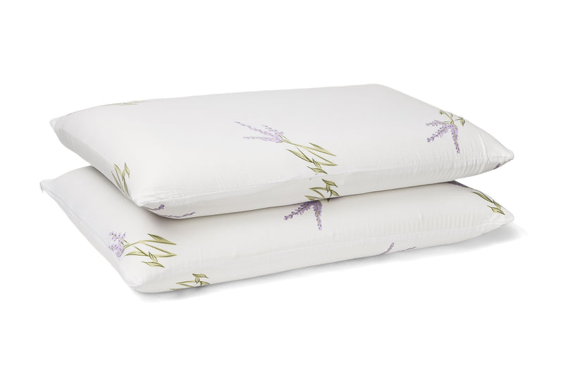 Set Brius 2 Perne Memory Lavender, Microfibra super soft, Umplutura perna, Burete memory foam, Micro, 40x70, detaliu produs
