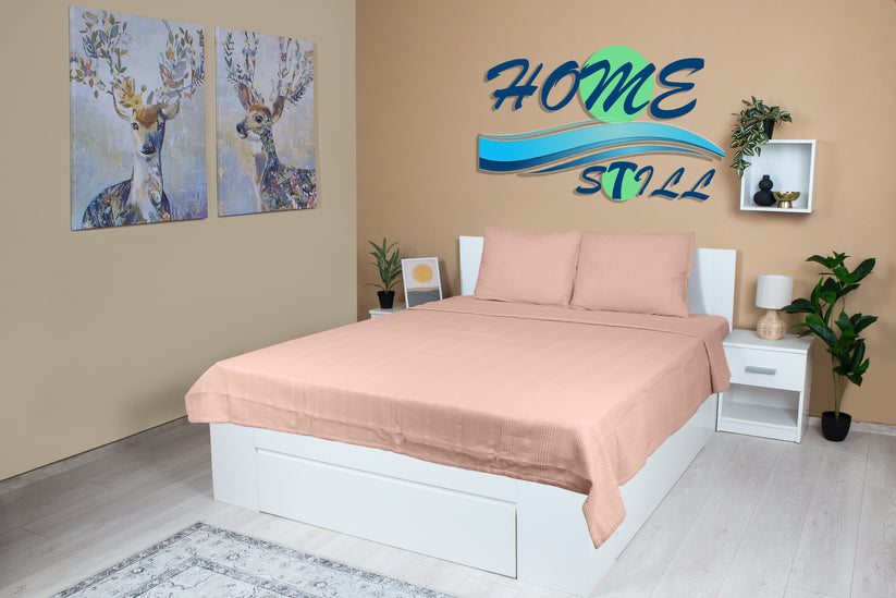 Lenjerie Brius de Vara Pike 2 Persoane, 100% Bumbac, 160x200, Calitate Premium, Roz, imagine produs