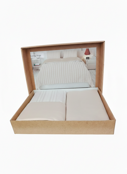 Lenjerie de Pat 2 Pers. Natural Soft 4 Pcs