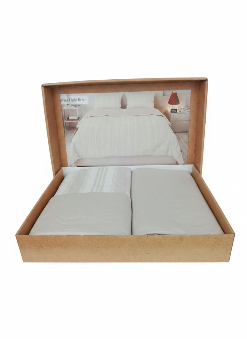 Lenjerie de Pat 2 Pers. Natural Soft 4 Pcs