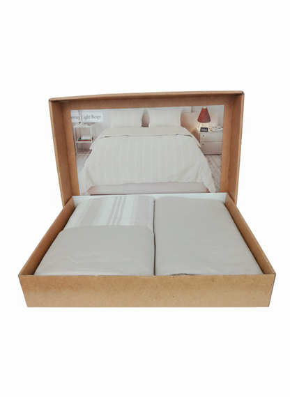 Lenjerie de Pat 2 Pers. Natural Soft 4 Pcs
