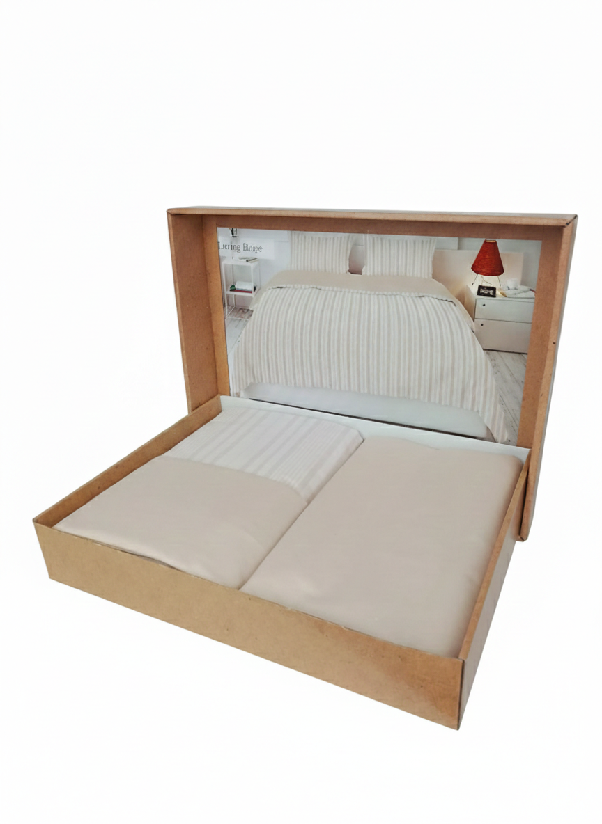 Lenjerie de Pat 2 Pers. Natural Soft 4 Pcs