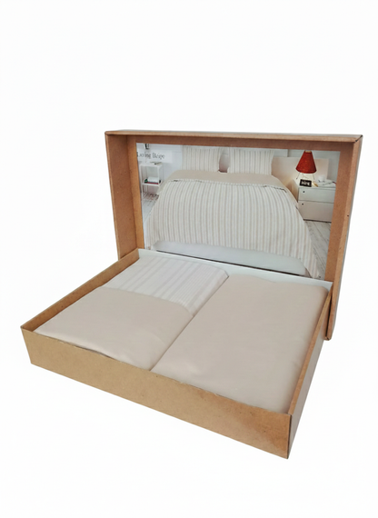 Lenjerie de Pat 2 Pers. Natural Soft 4 Pcs