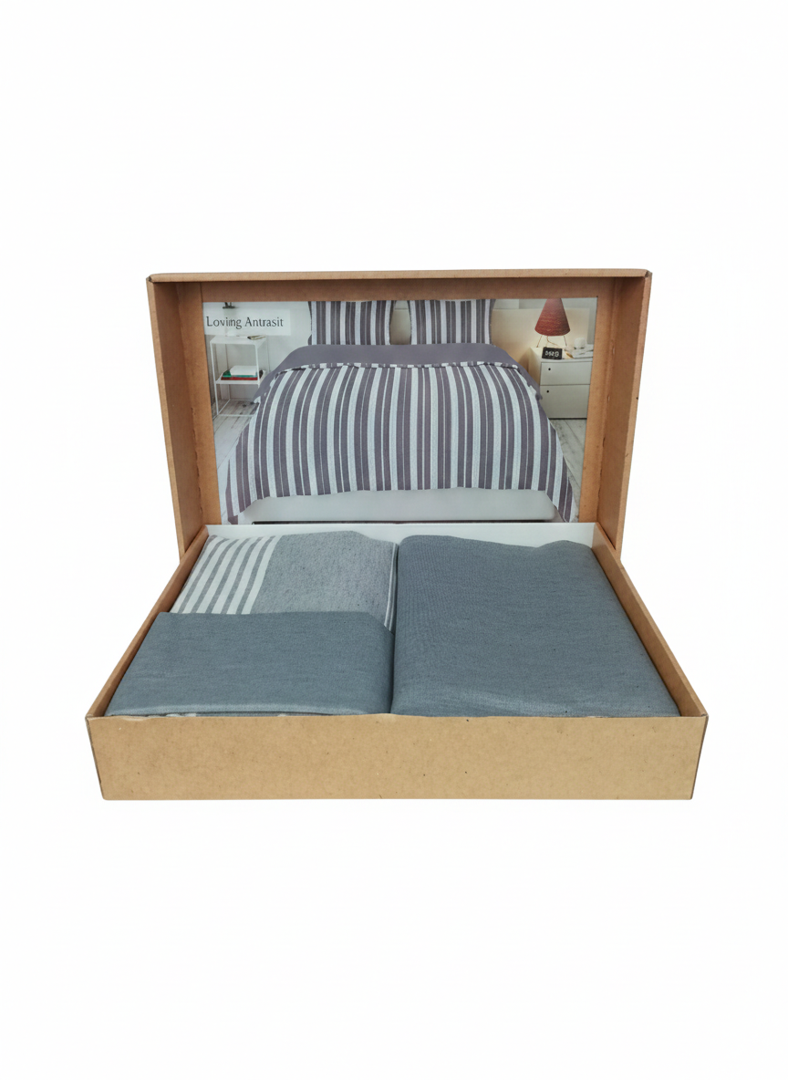 Lenjerie de Pat 2 Pers. Natural Soft 4 Pcs