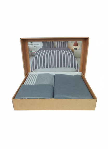 Lenjerie de Pat 2 Pers. Natural Soft 4 Pcs