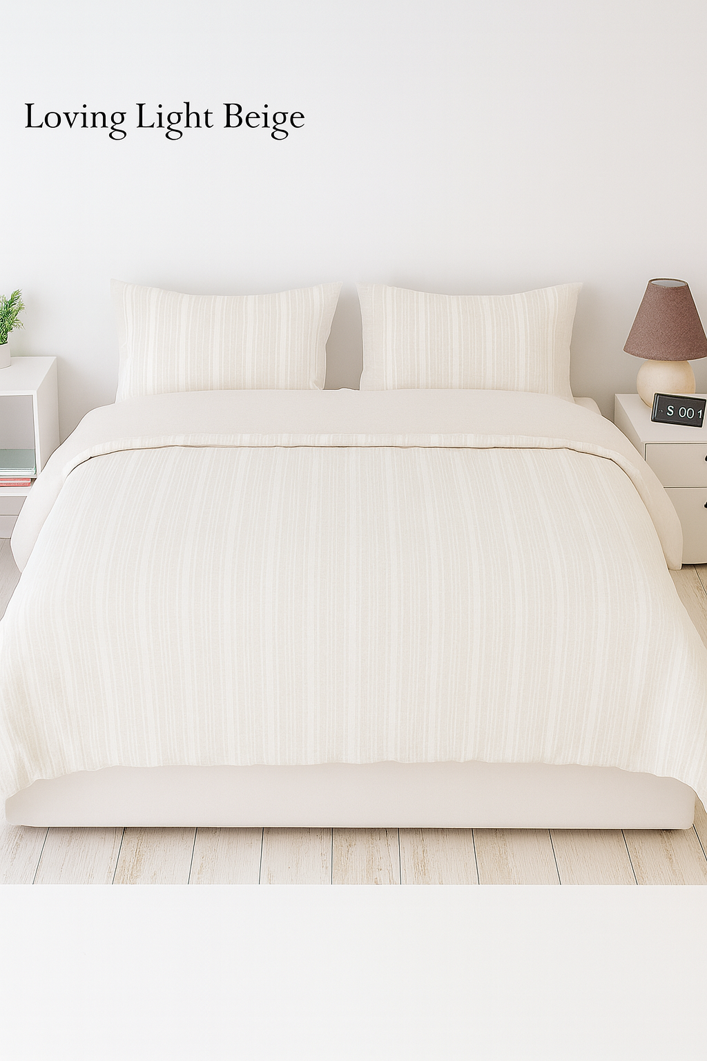Lenjerie de Pat 2 Pers. Natural Soft 4 Pcs