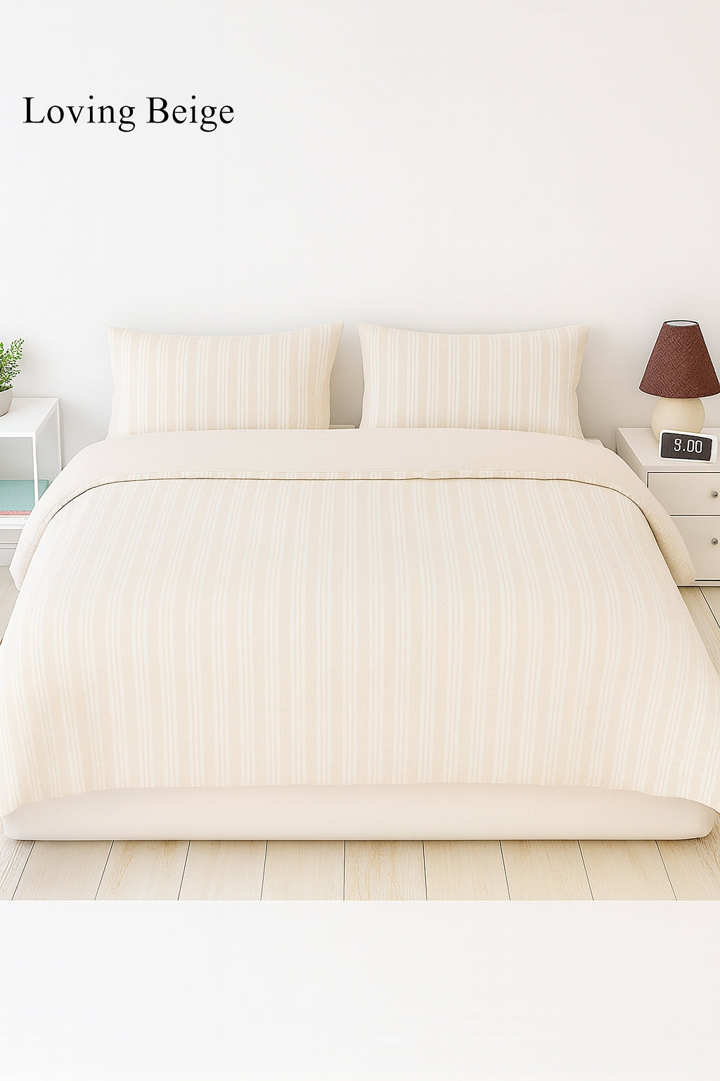 Lenjerie de Pat 2 Pers. Natural Soft 4 Pcs