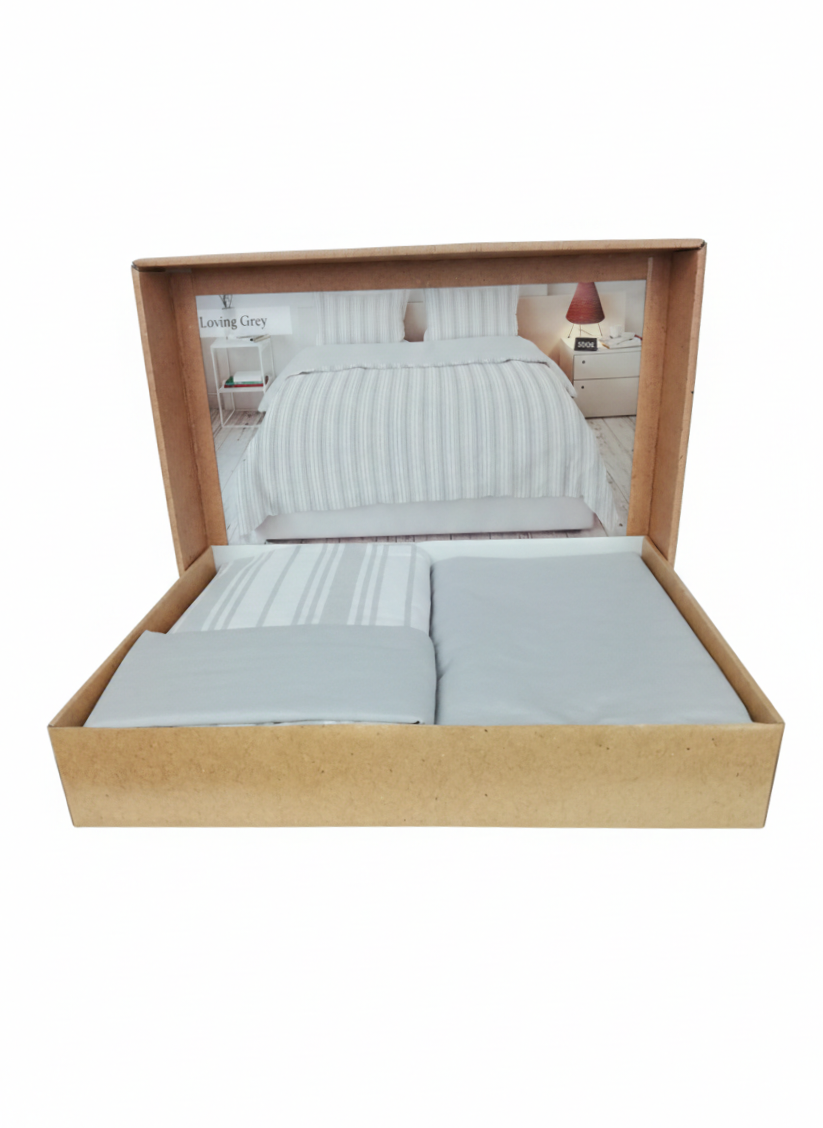 Lenjerie de Pat 2 Pers. Natural Soft 4 Pcs