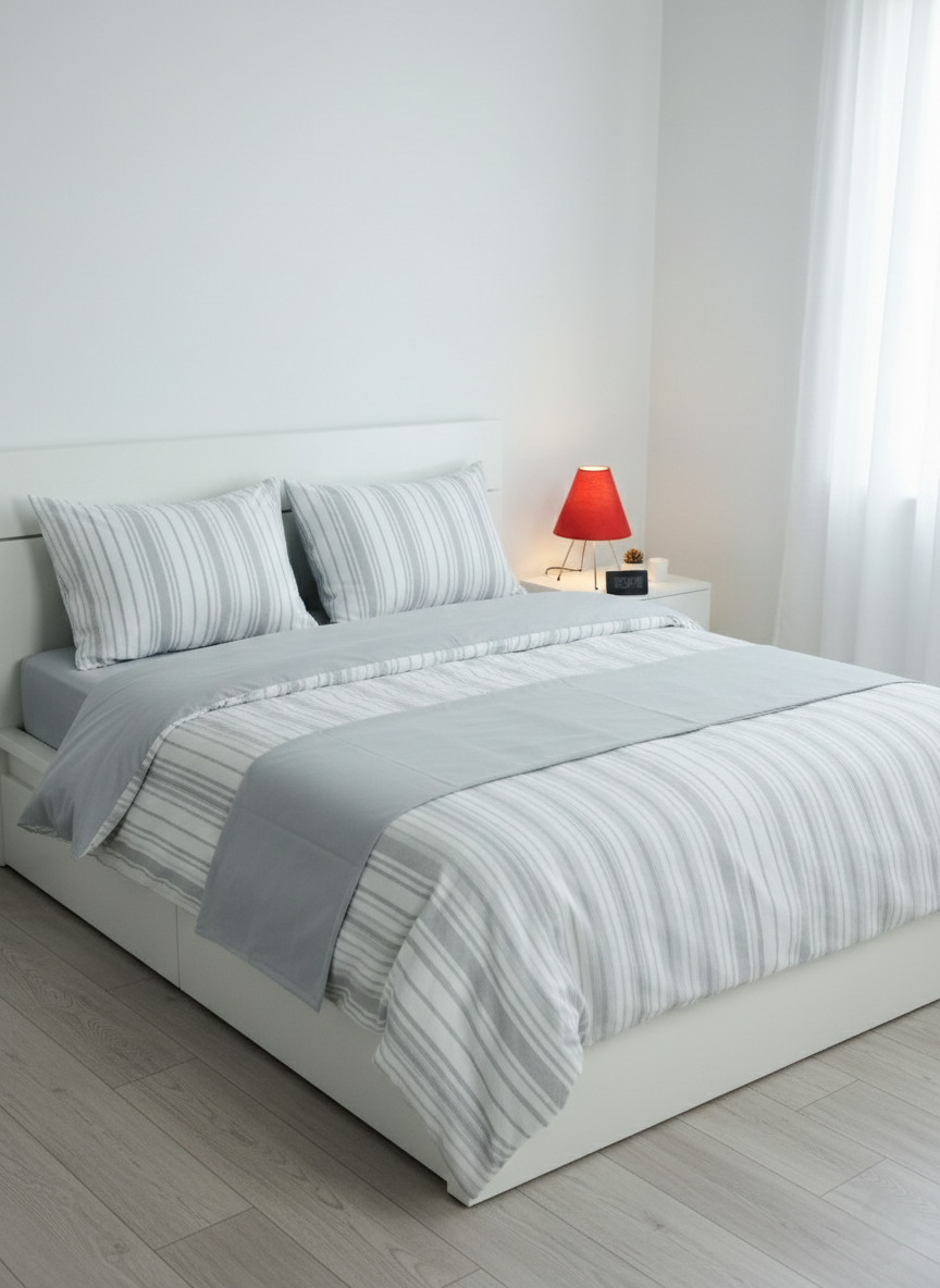 Lenjerie de Pat 2 Pers. Natural Soft 4 Pcs