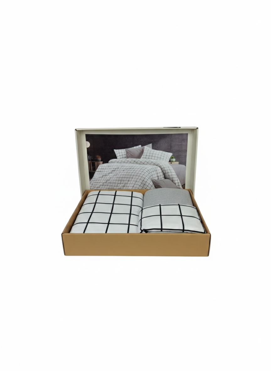 Lenjerie de Pat 2 Pers Gold Ranforce 4 Pcs
