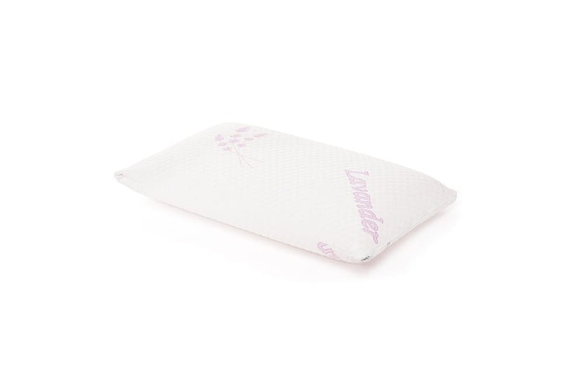 Perna Brius Memory Tricot Lavander, Tricot 100%, infuzie cu ulei de lavanda, Umplutura perna, Burete memory foam, 40x70, detaliu produs