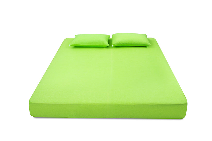 Cearceaf Brius cu Elastic Jersey 160x200+ 2 Fete Perna 50x70, 50% poliester , 50% bumbac, Mint, imagine produs