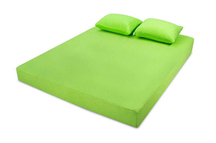 Cearceaf Brius cu Elastic Jersey 160x200+ 2 Fete Perna 50x70, 50% poliester , 50% bumbac, Mint, detaliu produs